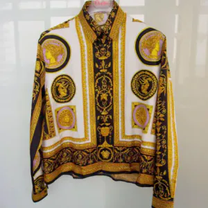 Versace Cornici Print Silk Shirt